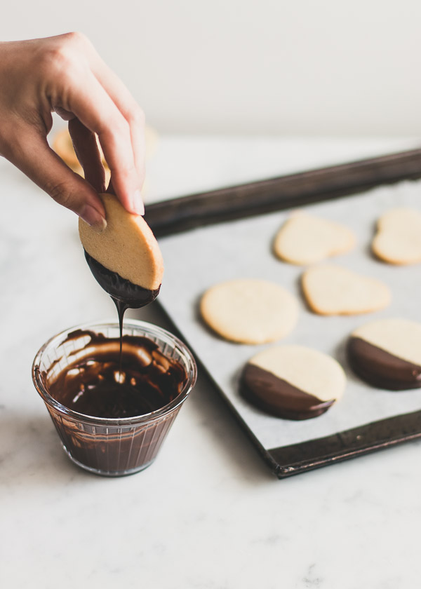 Easiest Melt-in-Mouth Chocolate Dipped Shortbread Cookies